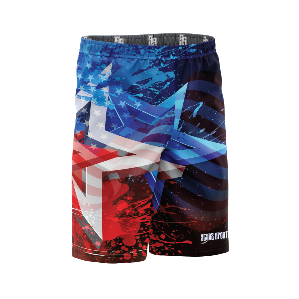 Stars and Stripes Black Board Shorts