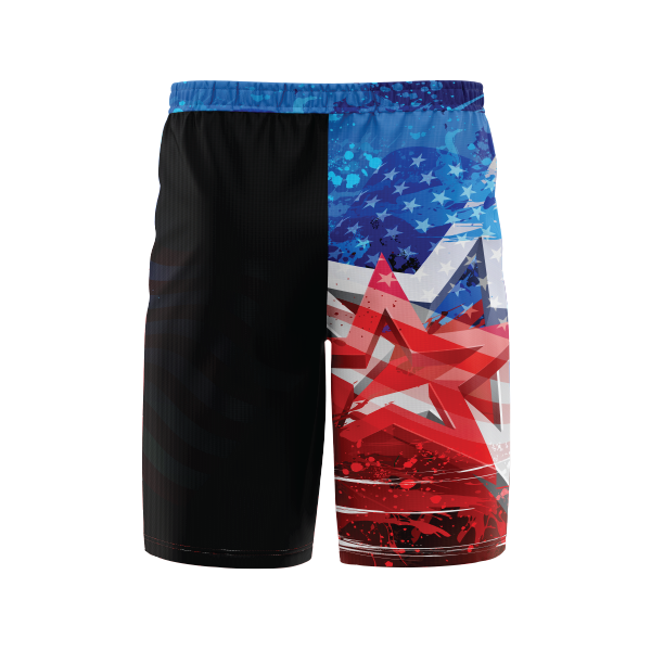 Stars and Stripes Black Board Shorts