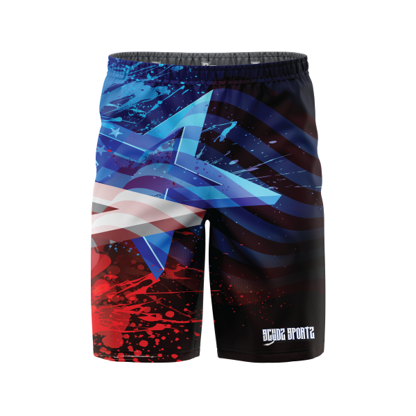 Stars and Stripes Black Board Shorts