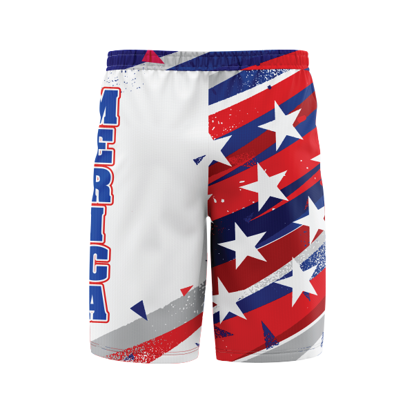 Grunge Flag White Board Shorts