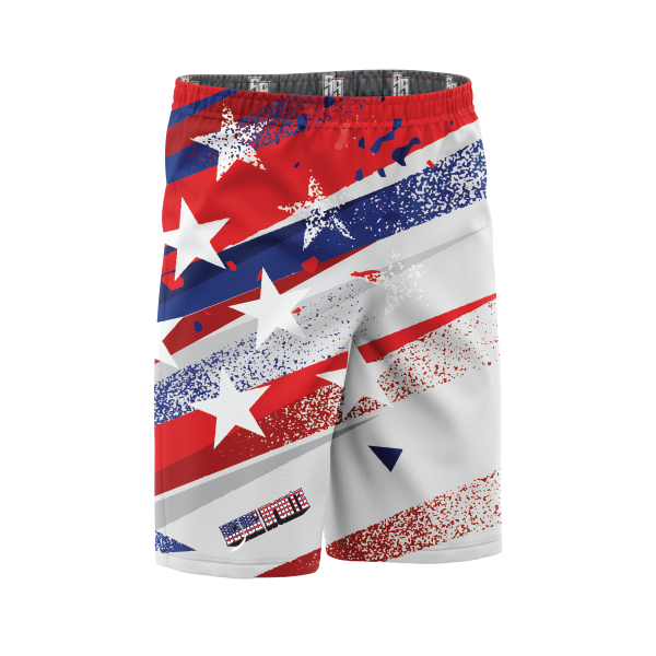 Grunge Flag White Board Shorts