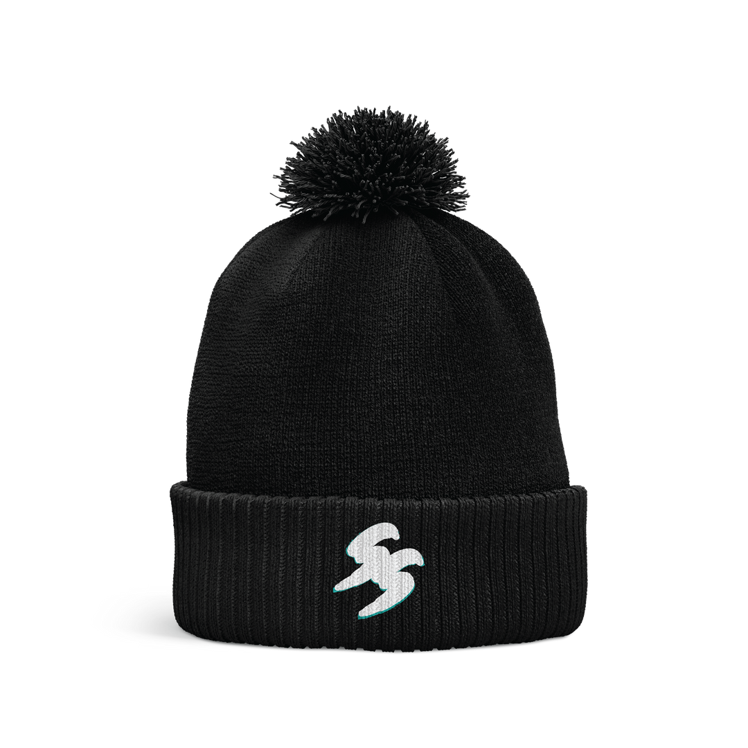 SS Pom Beanie - Black Pom