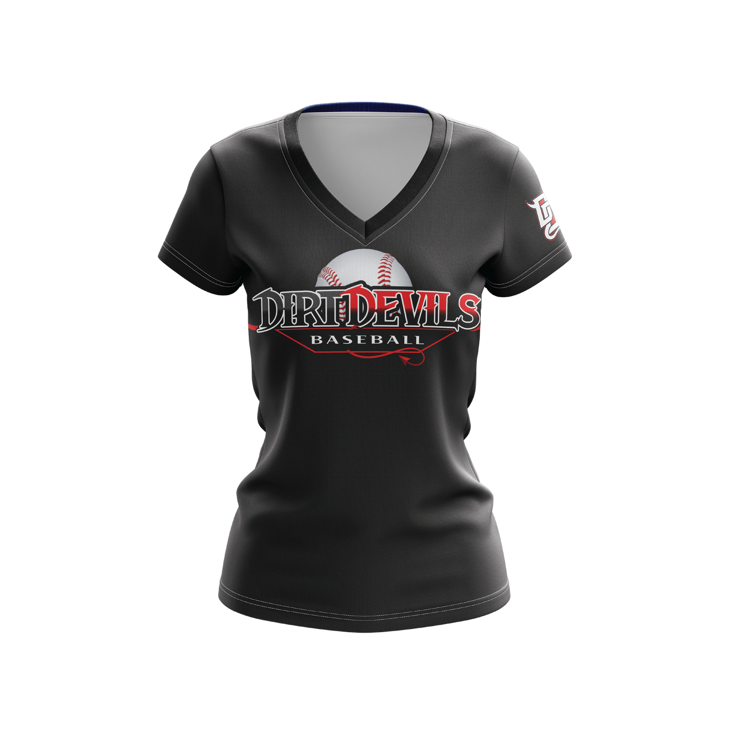 Dirt Devils Women's Black V-Neck Jersey