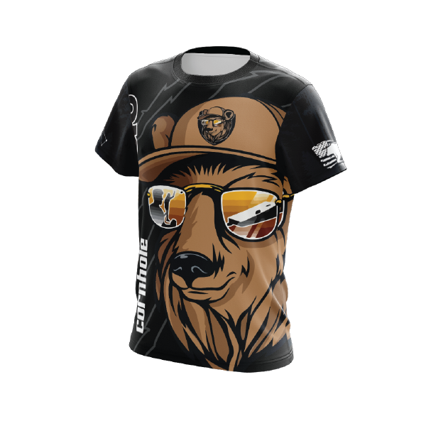 Short Sleeve Ursidae Cornhole Nighttime Bagger