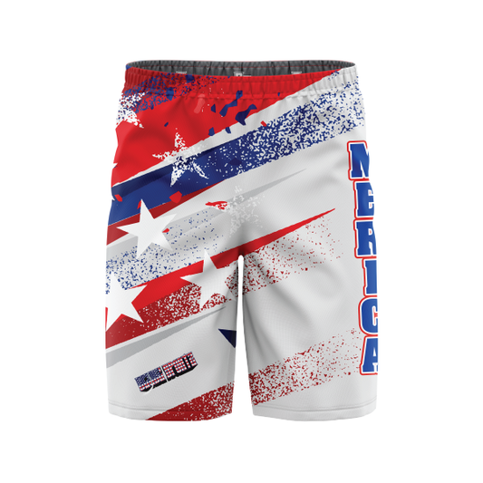 Grunge Flag White Board Shorts