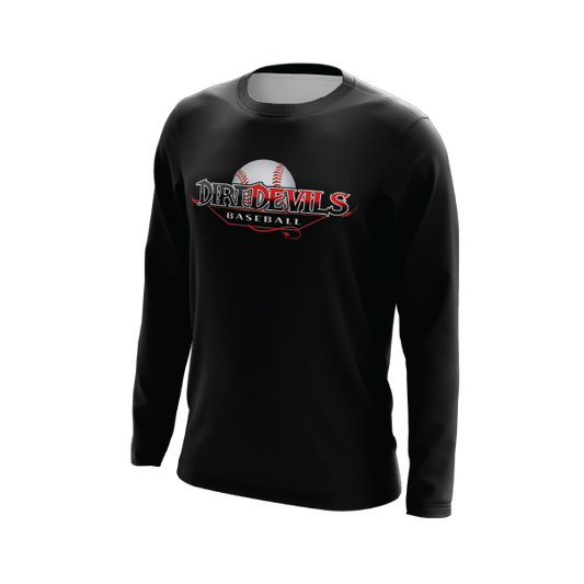 Dirt Devils Baseball Logo Long Sleeve Jersey