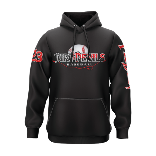 Dirt Devils Baseball Logo Black Hoodie