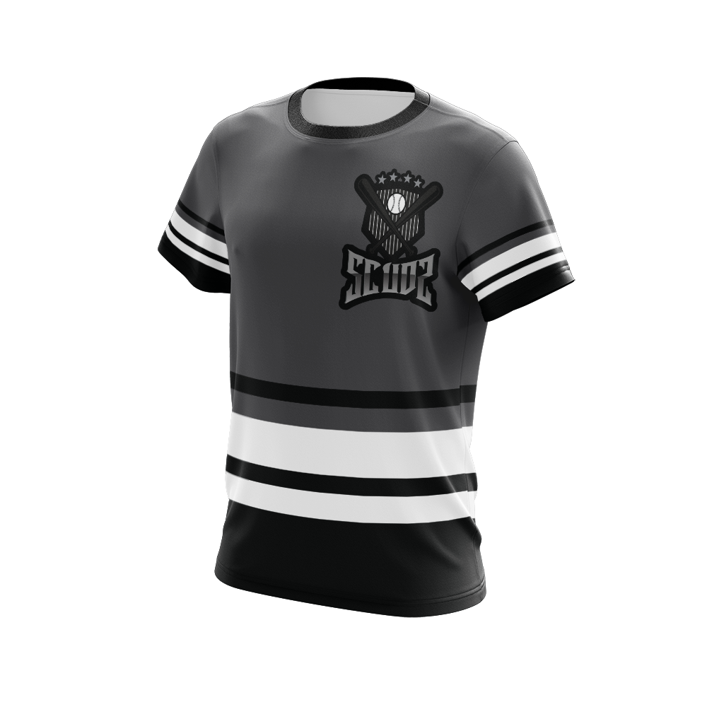 Scudz Charcoal Retro Baseball Short Sleeve