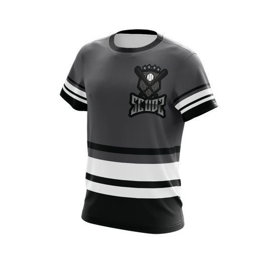 Scudz Charcoal Retro Baseball Short Sleeve